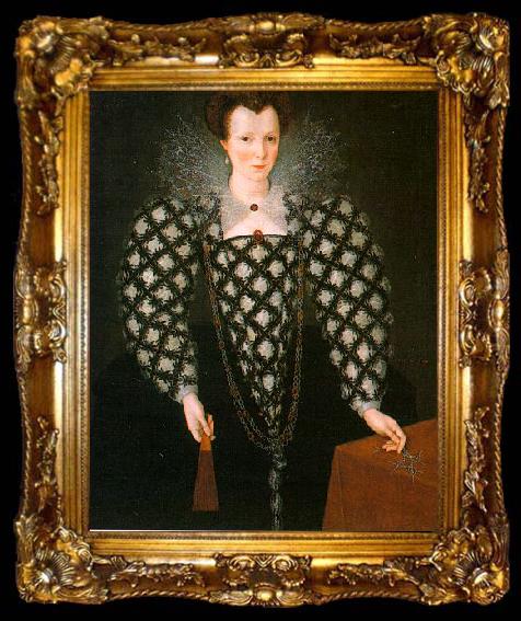 framed  GHEERAERTS, Marcus the Younger Portrait of Mary Rogers: Lady Harrington dfg, ta009-2